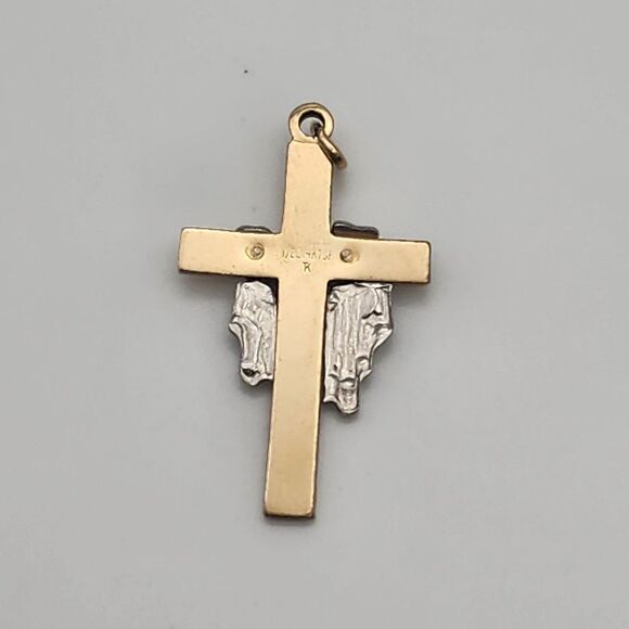 Vintage Tru-Kay 14KT GF Cross with Draped Robe Pendant - Picture 3 of 4